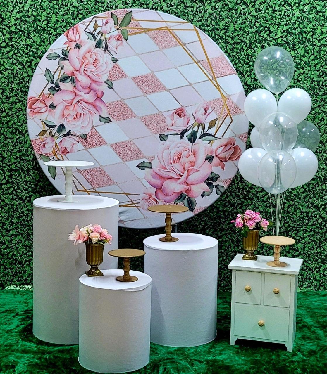 Floral Rosa Mod.2 - Kit Ouro   - Up Decor Pegue e Monte