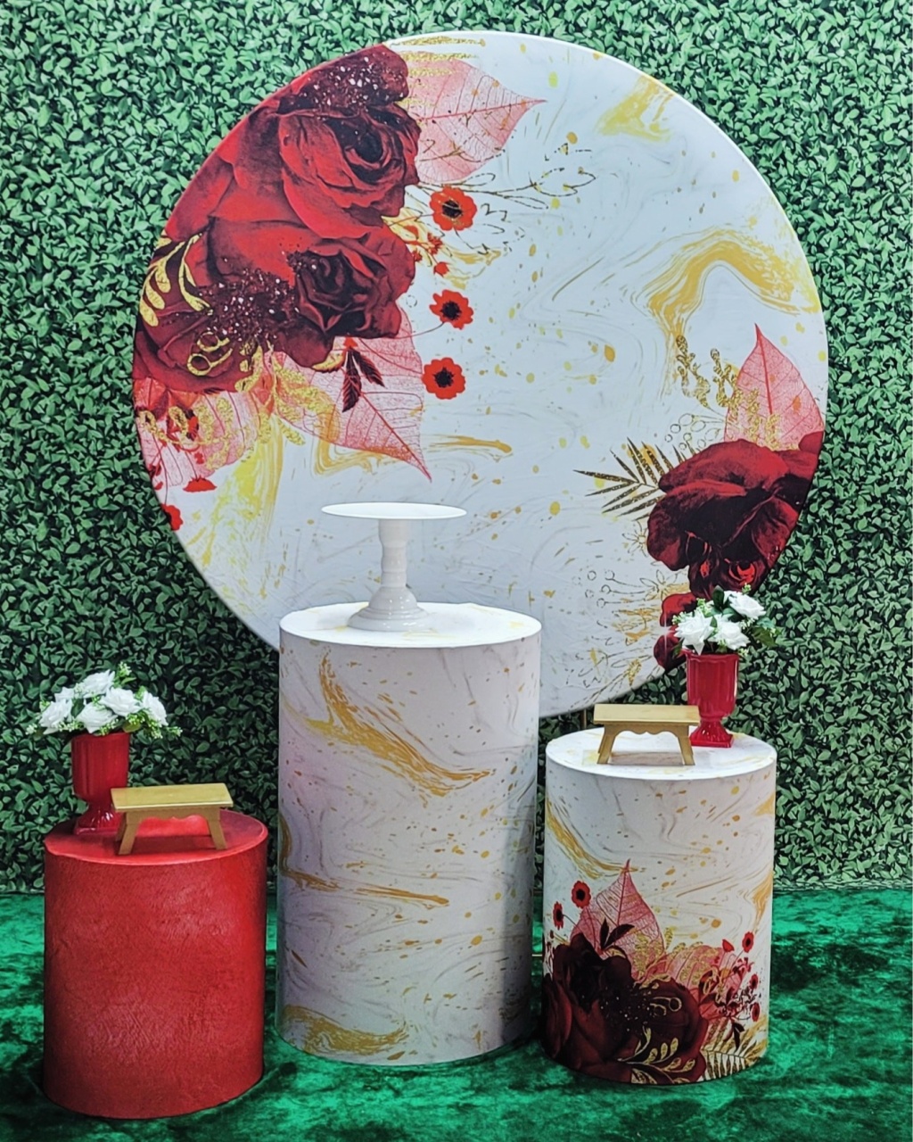 Floral Vermelho - Kit Prata  - Up Decor Pegue e Monte