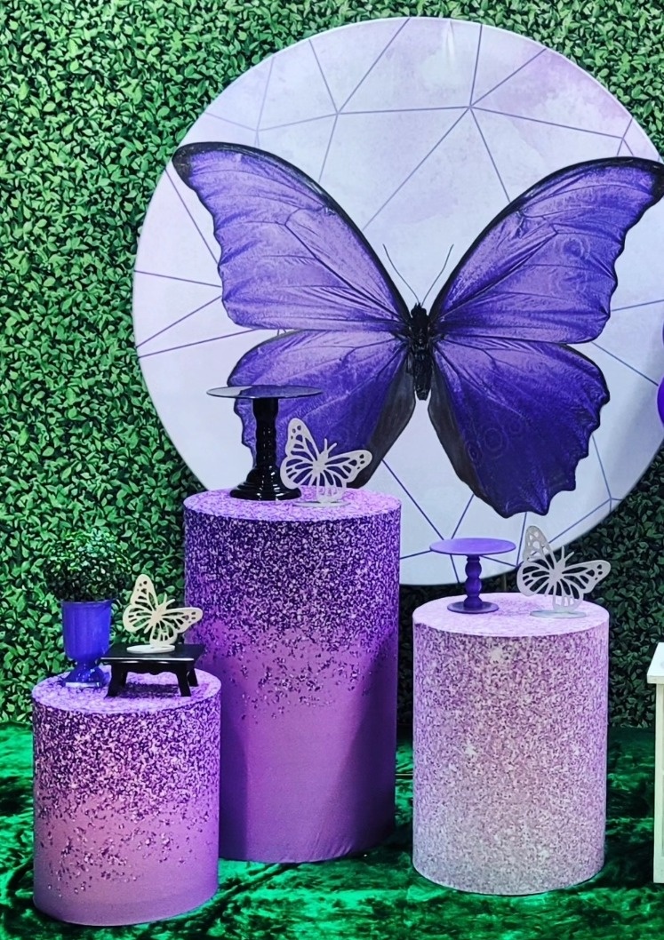 Borboleta Roxa - Kit Prata   - Up Decor Pegue e Monte