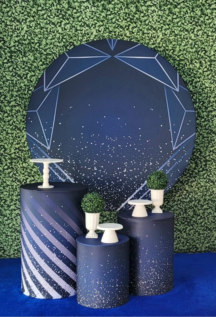 Geométrico Azul- Kit Prata - Up Decor Pegue e Monte