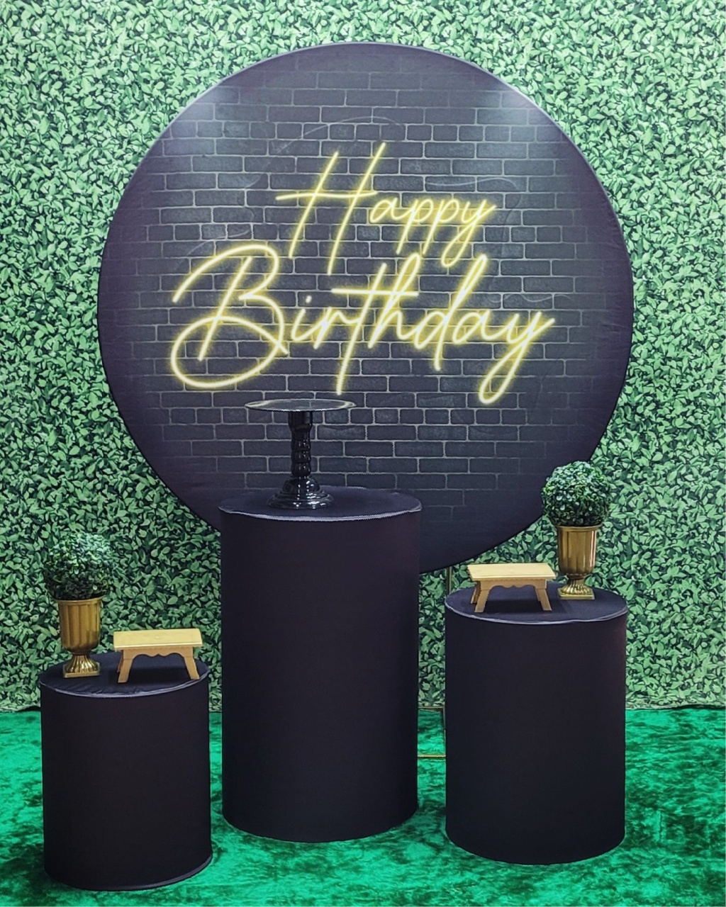 Happy Birthday Preto Mod.2 - Kit Prata     - Up Decor Pegue e Monte