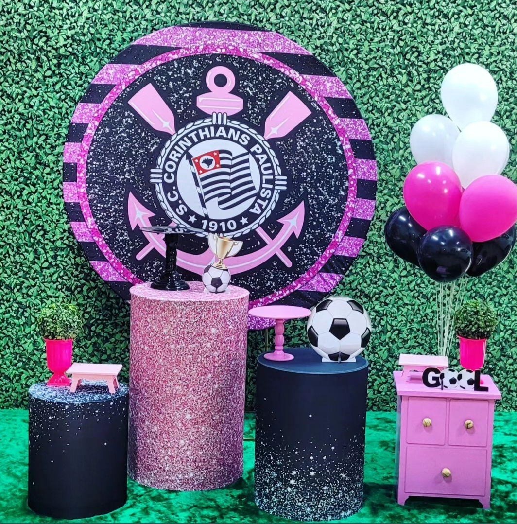 Corinthians Rosa - Kit Ouro      - Up Decor Pegue e Monte