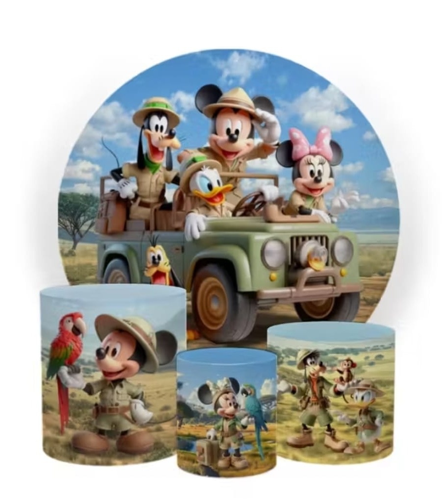 Mickey Safari - Kit Ouro    - Up Decor Pegue e Monte