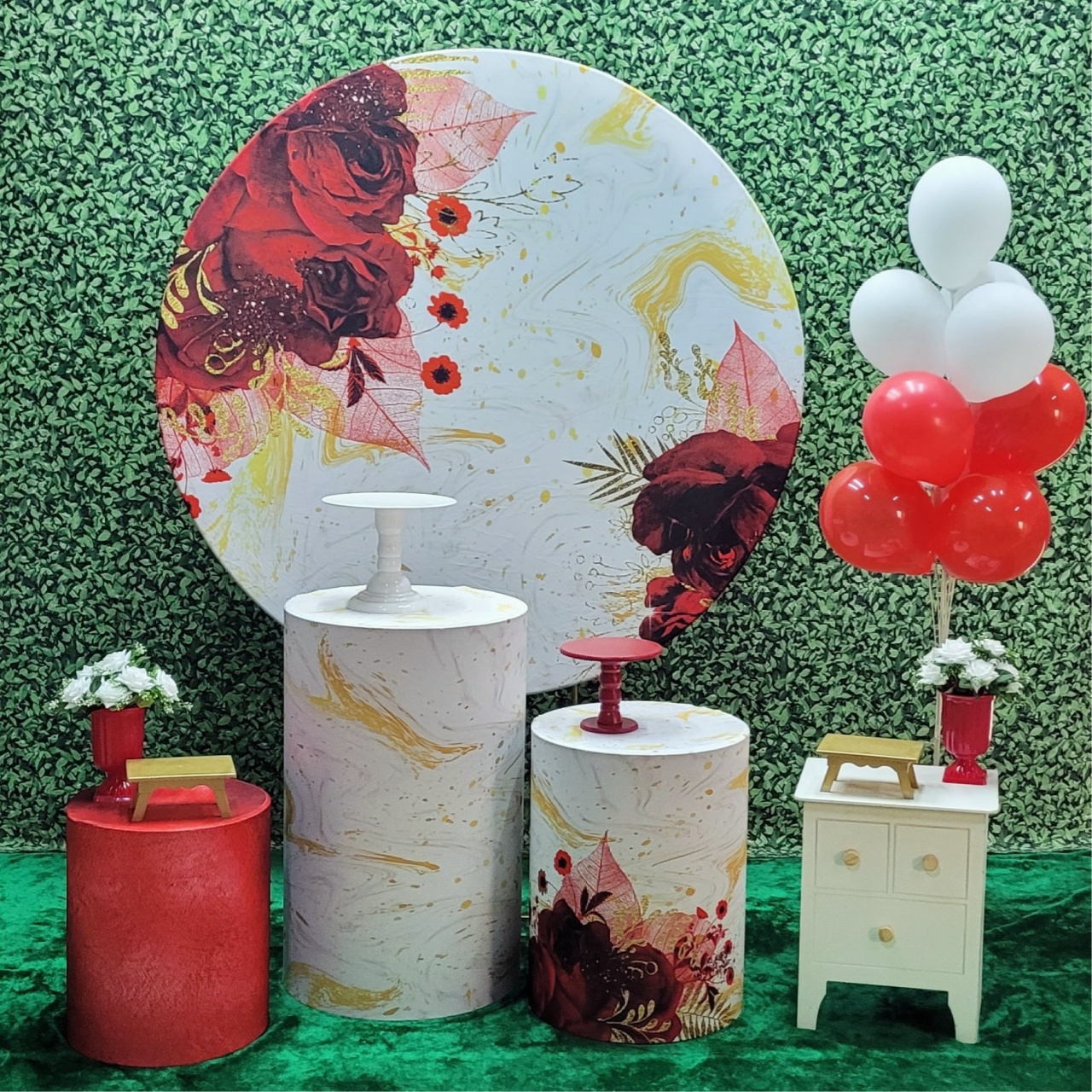 Floral Vermelho - Kit Ouro - Up Decor Pegue e Monte