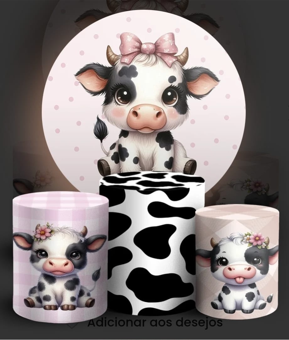 Vaquinha Rosa - Kit Ouro - Up Decor Pegue e Monte