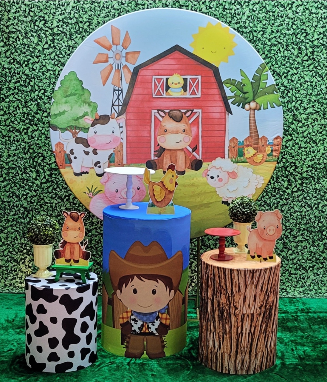 Fazendinha Menino - Kit Prata   - Up Decor Pegue e Monte