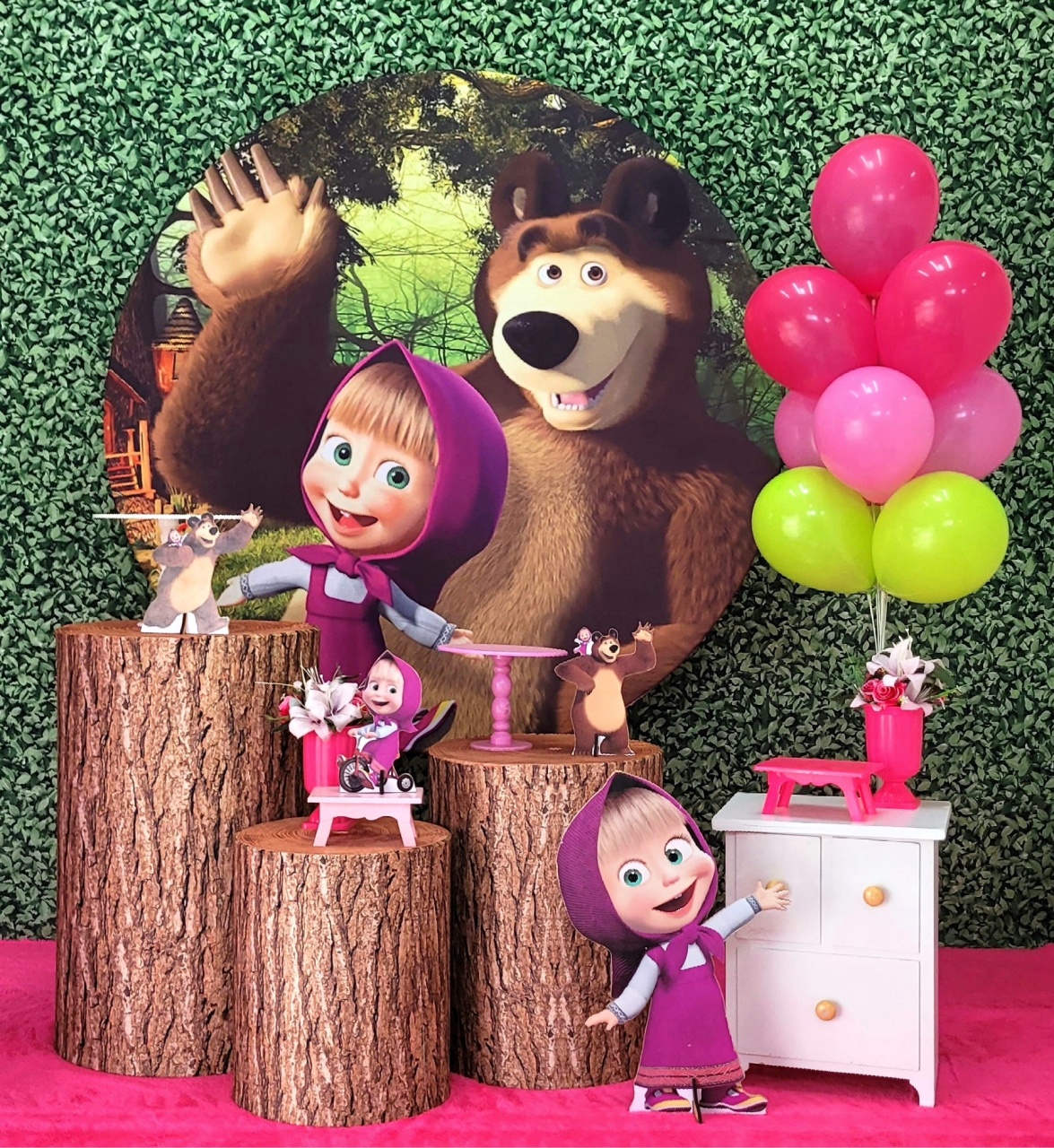 Masha E O Urso - Kit Ouro  - Up Decor Pegue e Monte