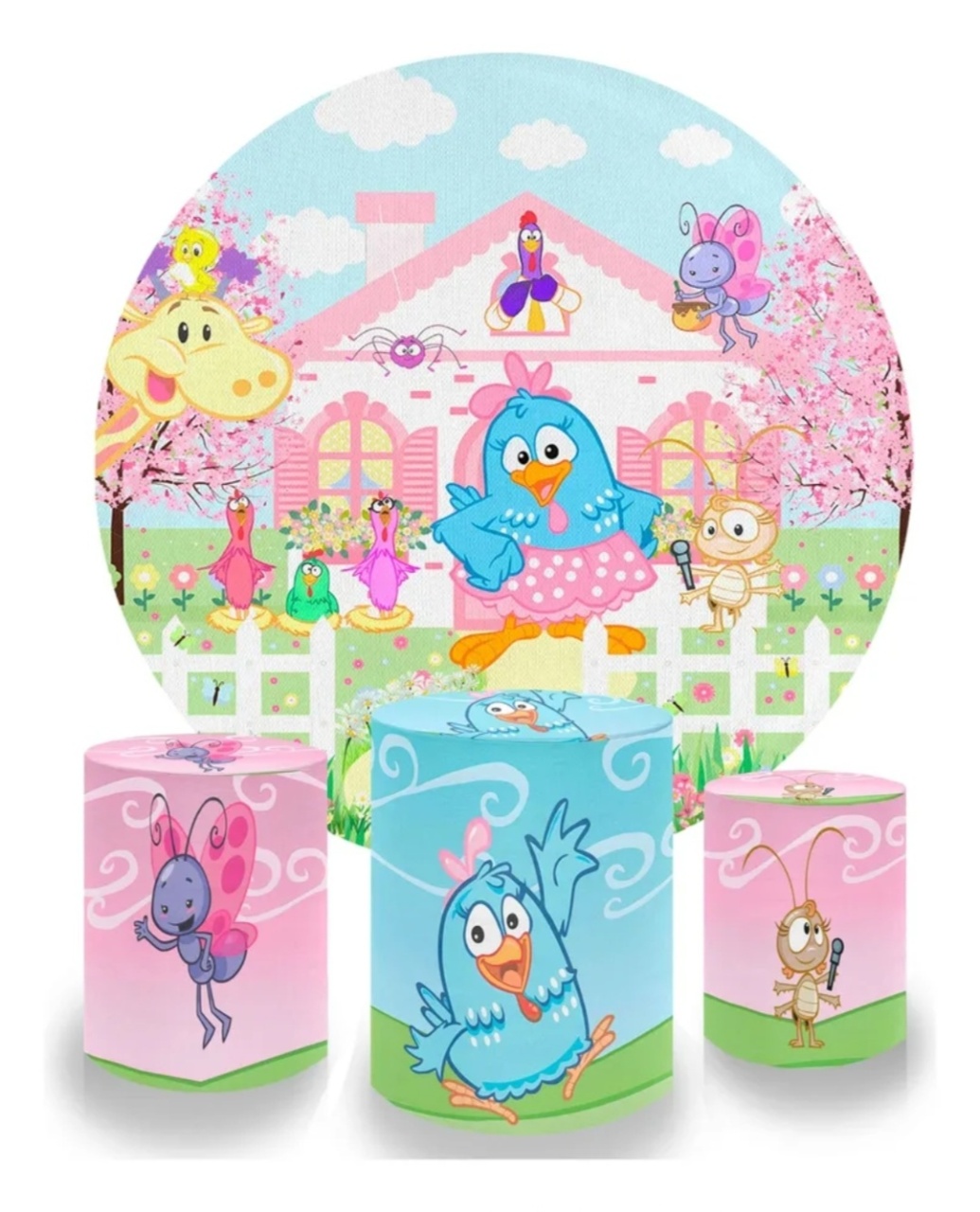 Galinha Pintadinha Rosa - Kit Ouro   - Up Decor Pegue e Monte