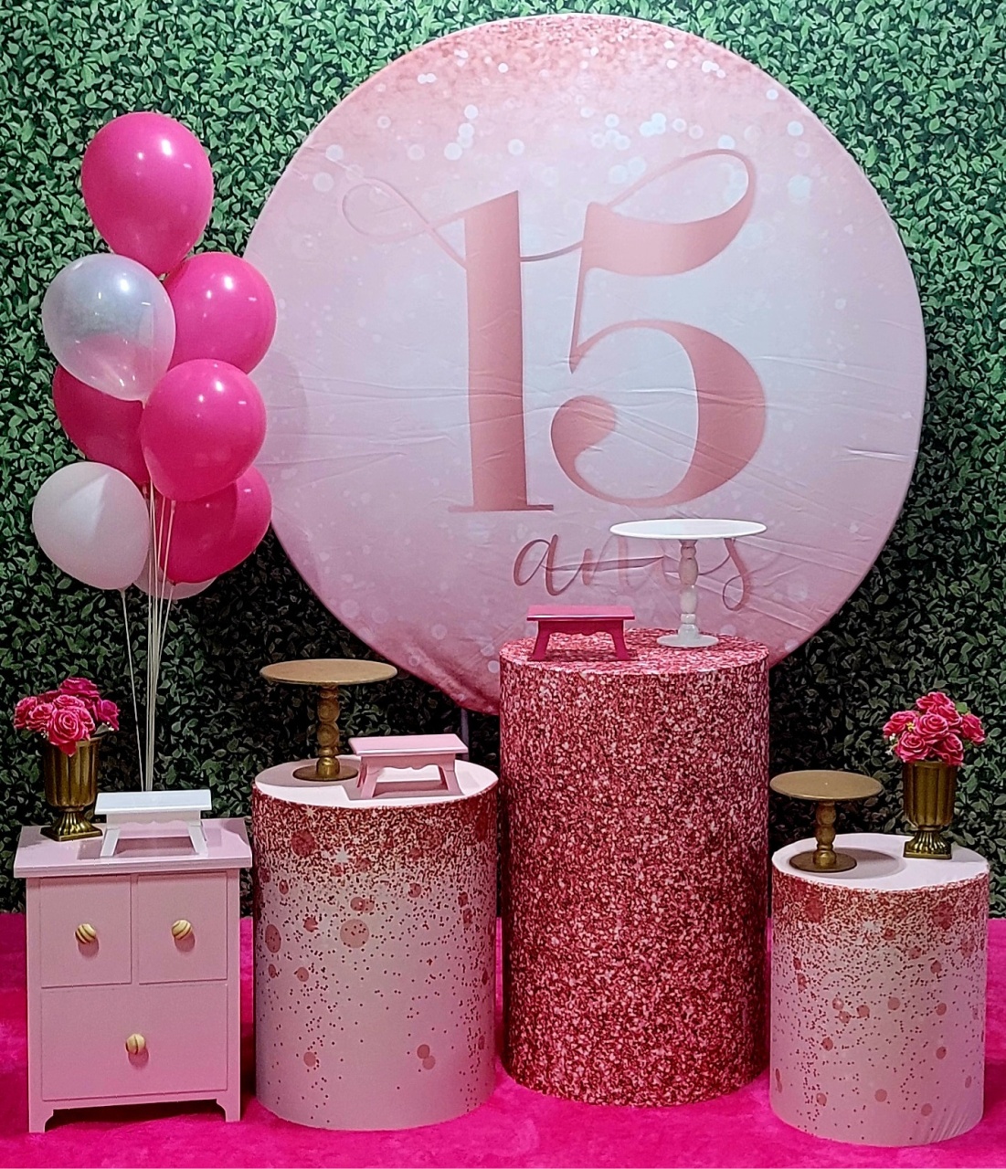 15 Anos Rosa - Kit Ouro - Up Decor Pegue e Monte