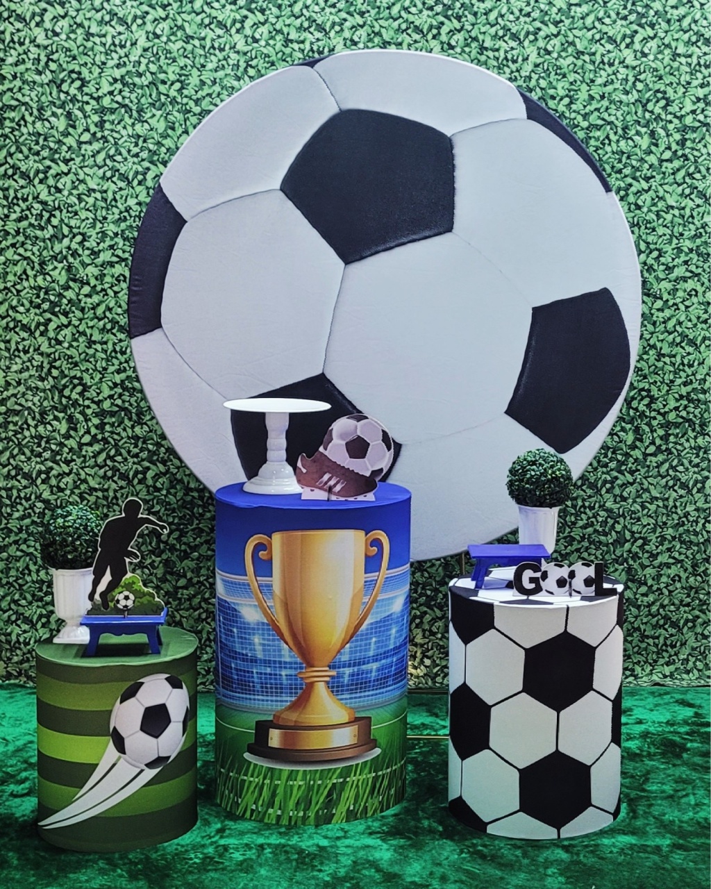 Futebol Bola/Taça Mod.1 - Kit Prata    - Up Decor Pegue e Monte