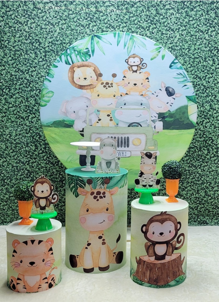 Safari Menino Mod.2 - Kit Prata - Up Decor Pegue e Monte