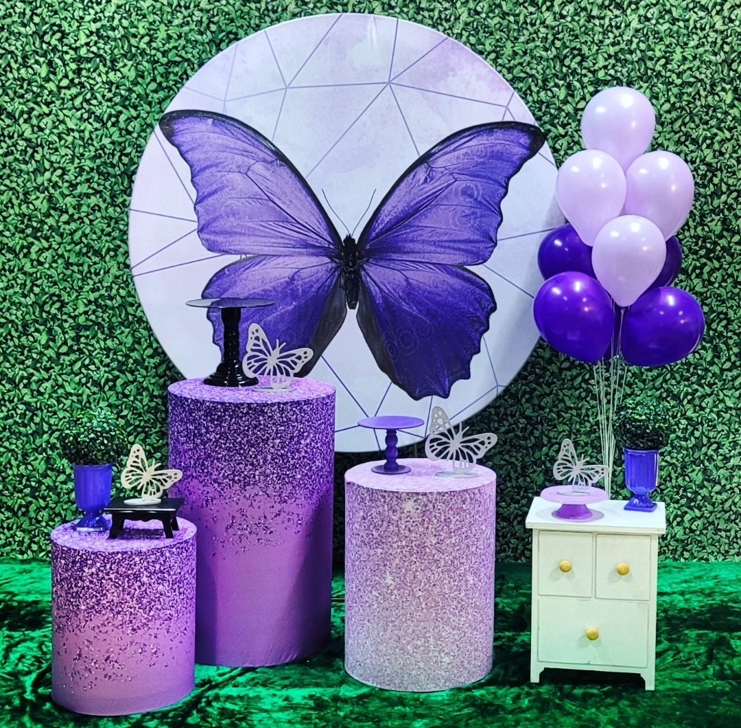 Borboletas Roxa - Kit Ouro   - Up Decor Pegue e Monte