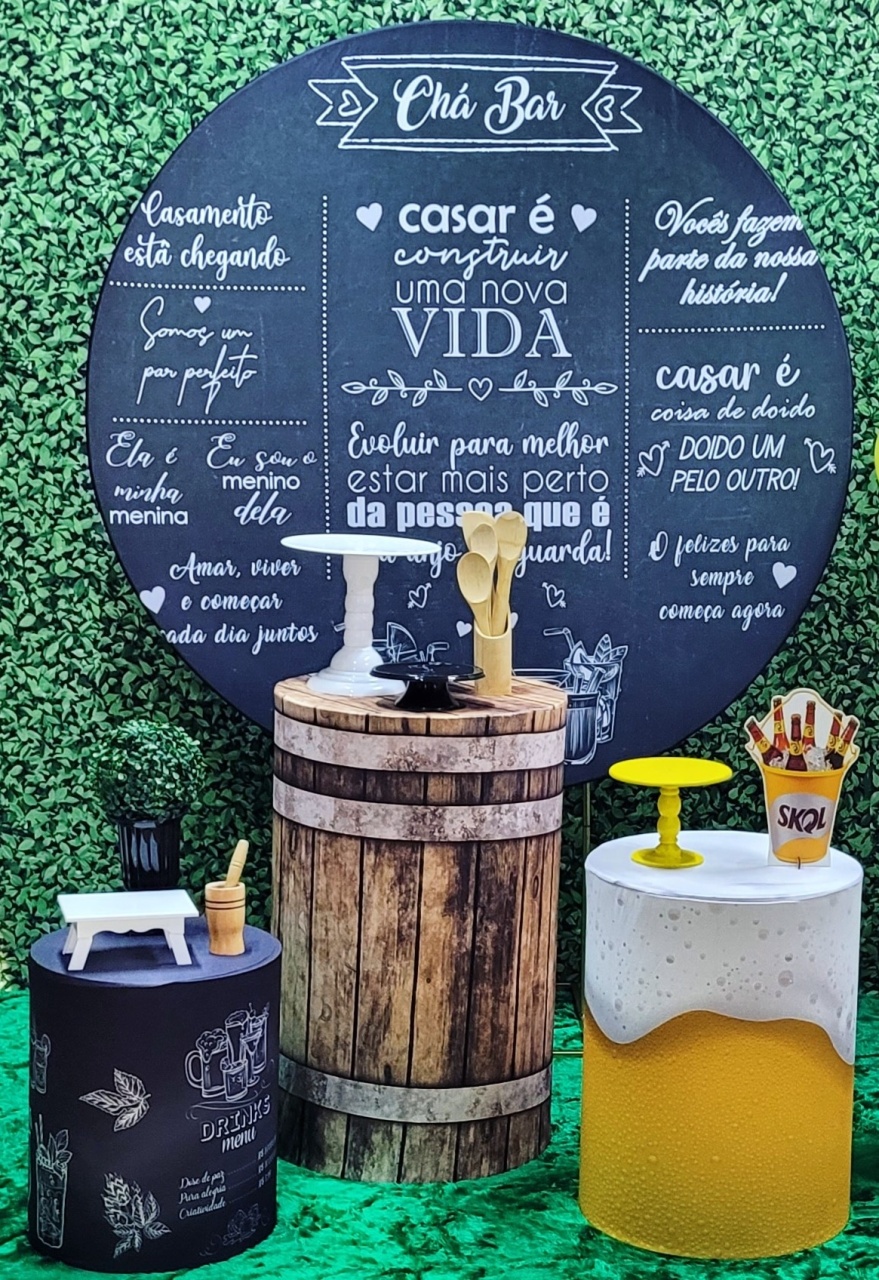 Chá Bar Mod.1 - Kit Prata    - Up Decor Pegue e Monte