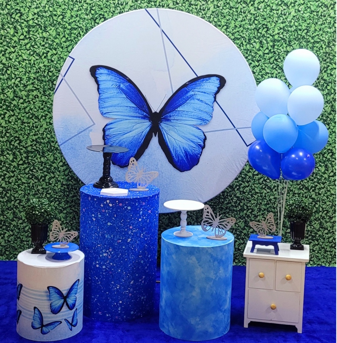 Borboleta Azul - Kit Ouro - Up Decor Pegue e Monte