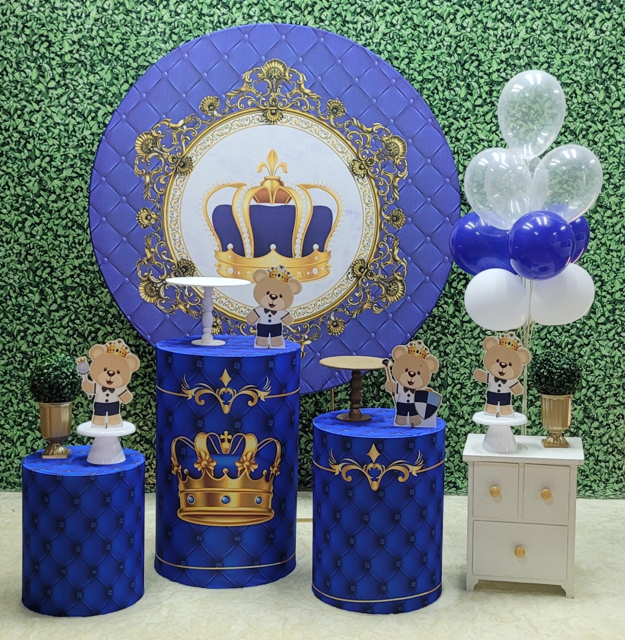 Realeza Azul Royal - Kit Ouro   - Up Decor Pegue e Monte