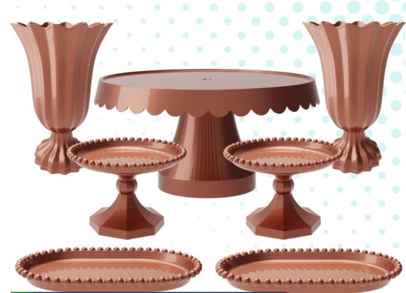 Kit Bandejas - Rose Gold - Tutti Festas
