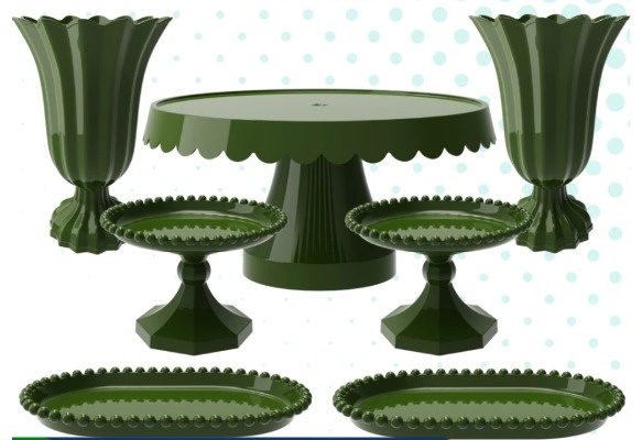 Kit Bandejas - Verde Oliva - Tutti Festas