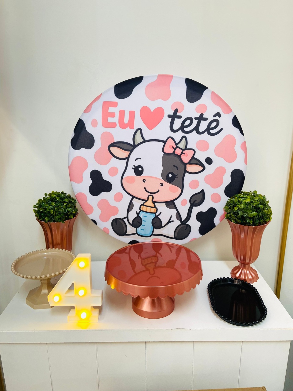 Mini Table Eu Amo Tetê Rosa - Tutti Festas