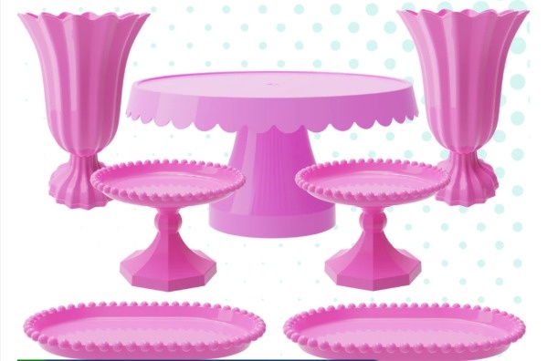 Kit Bandejas - Rosa  - Tutti Festas