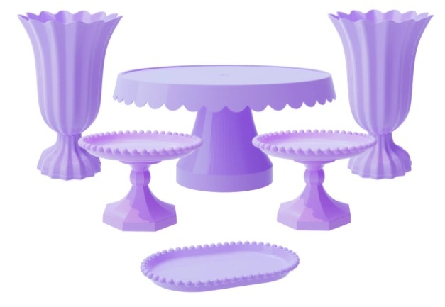 Kit Bandejas - Lilas Candy - Tutti Festas