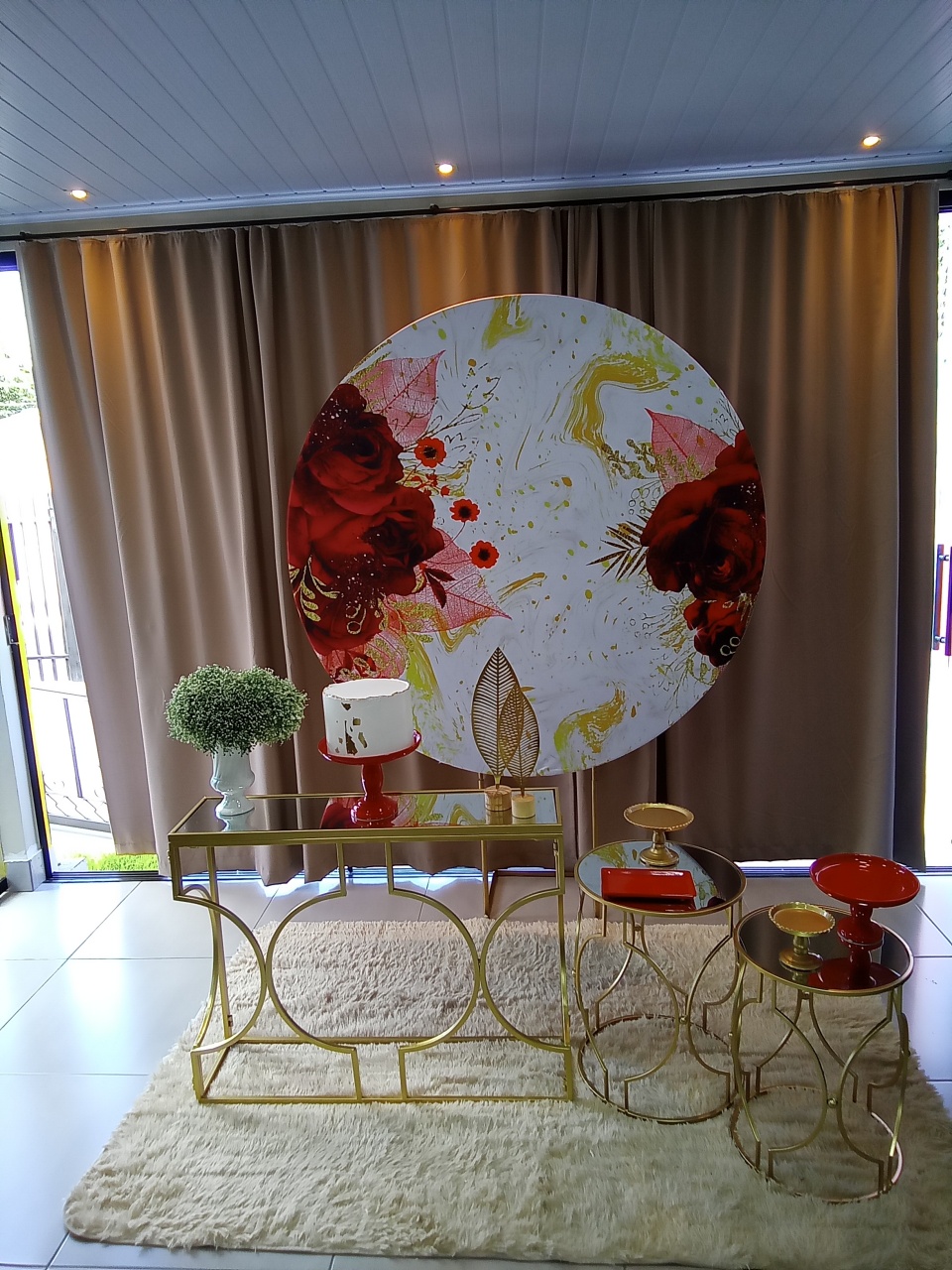 Floral Rosa Vermelha 7 - Cenário Mágico Festa