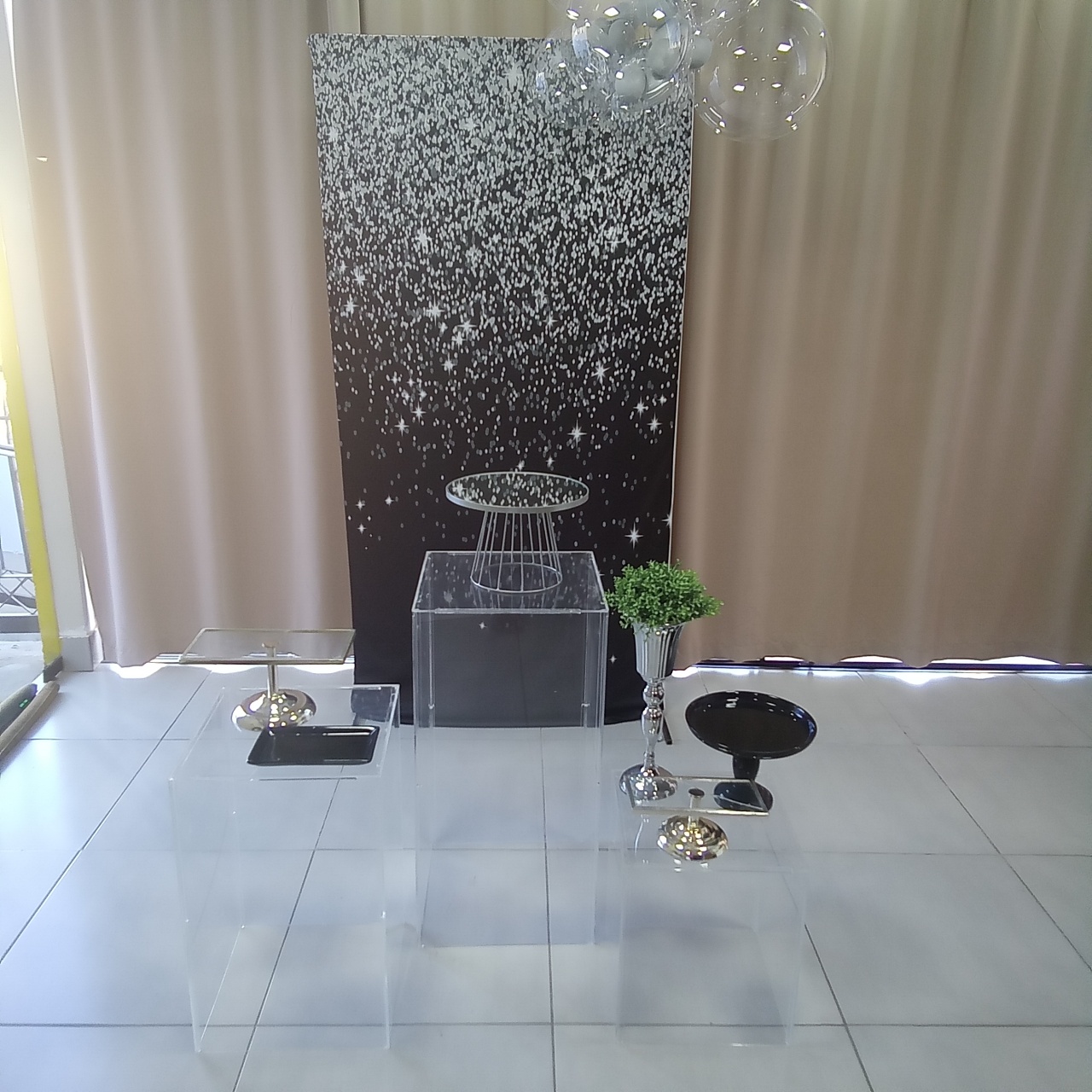 Preto Gliter Prata 7 - Cenário Mágico Festa