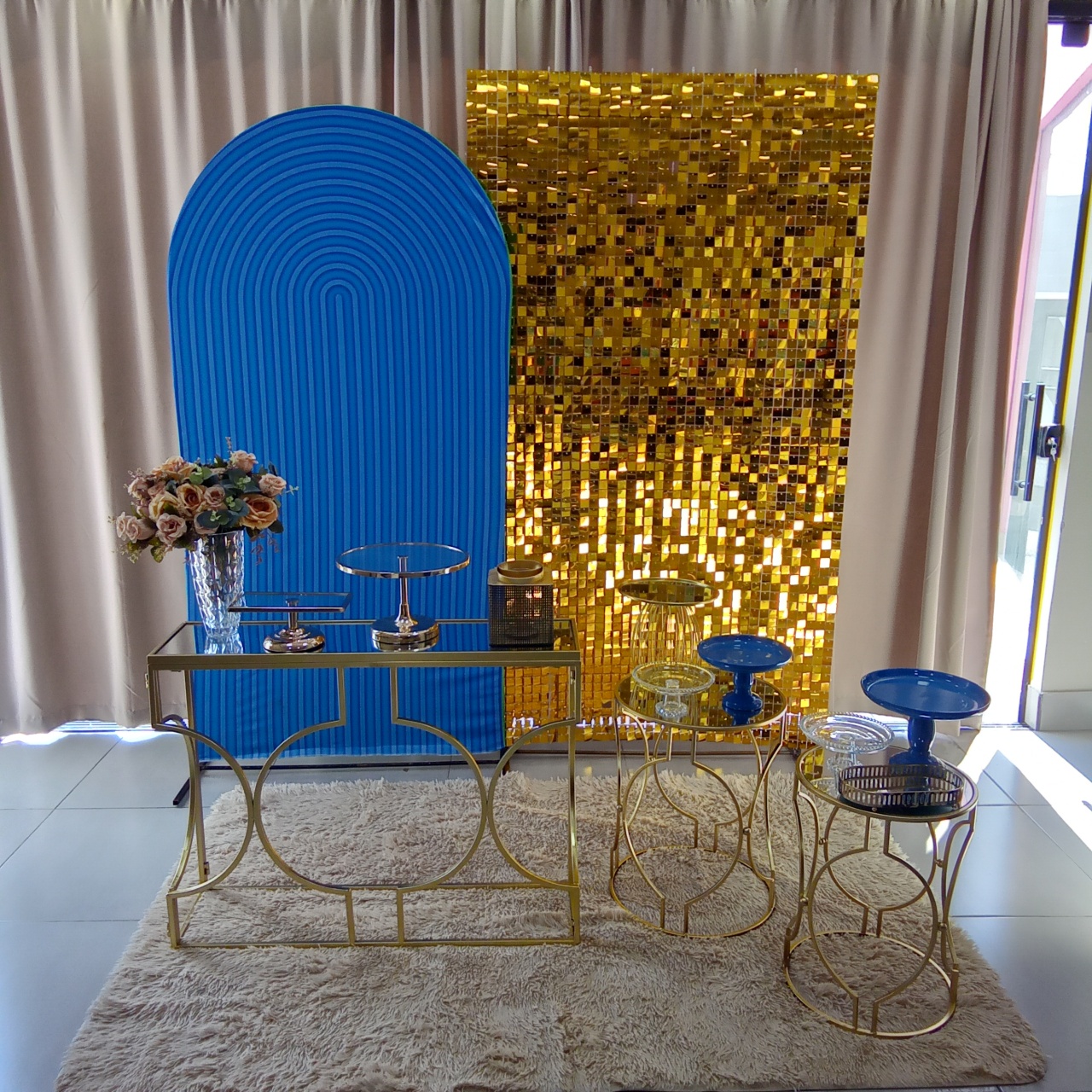 Dourado Com Azul 8 - Cenário Mágico Festa