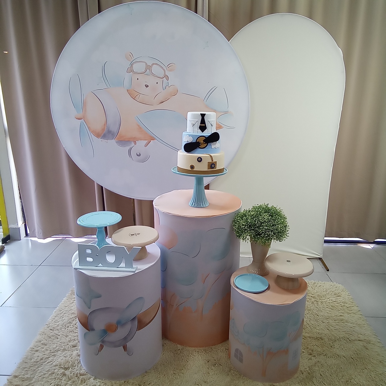 Urso Aviador B 2 - Cenário Mágico Festa