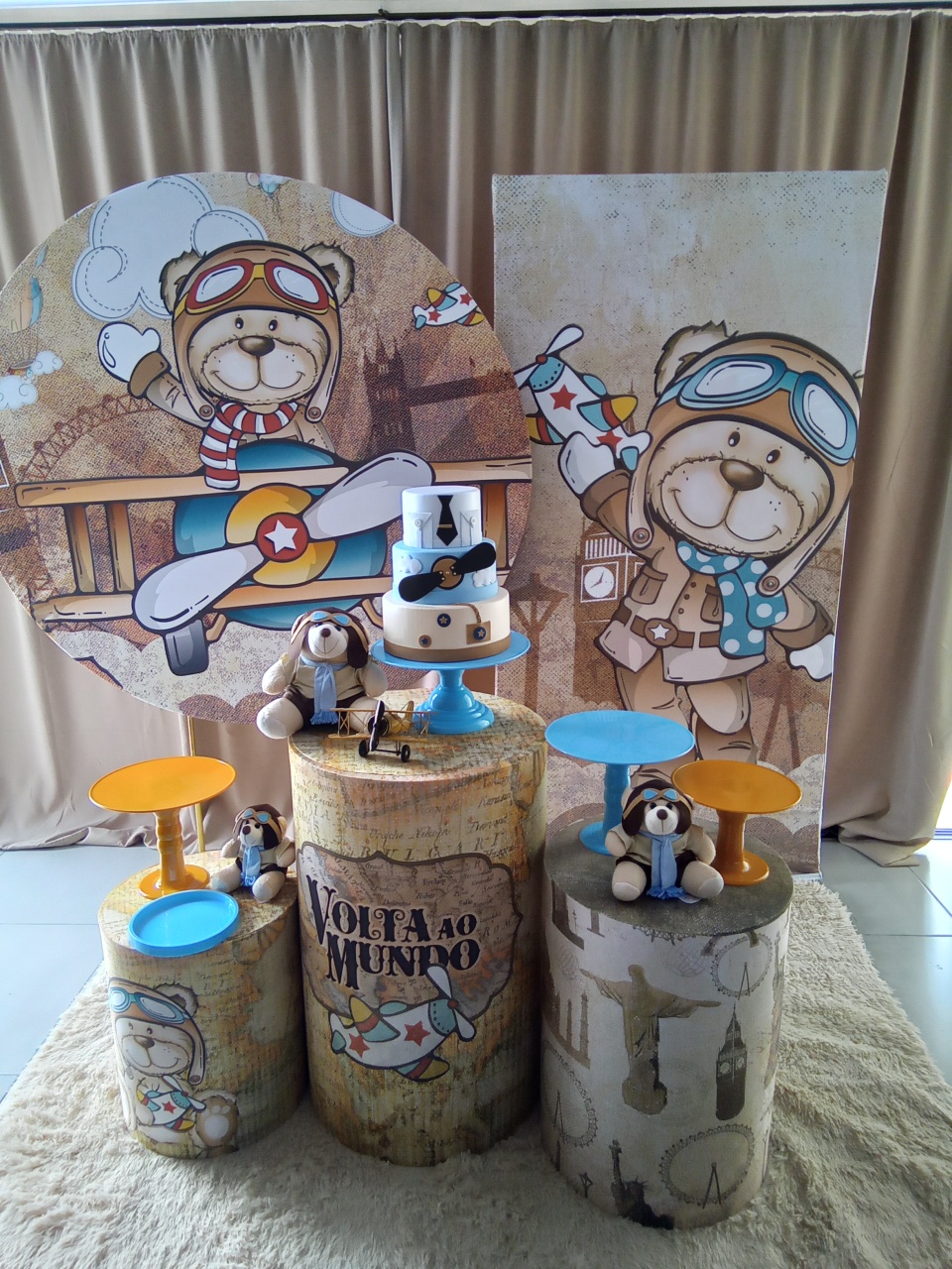 Urso Aviador2 - Cenário Mágico Festa