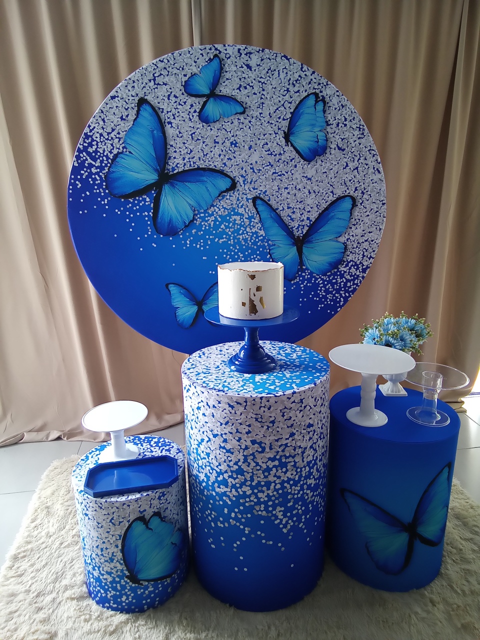 Borboleta Azul 1 - Cenário Mágico Festa