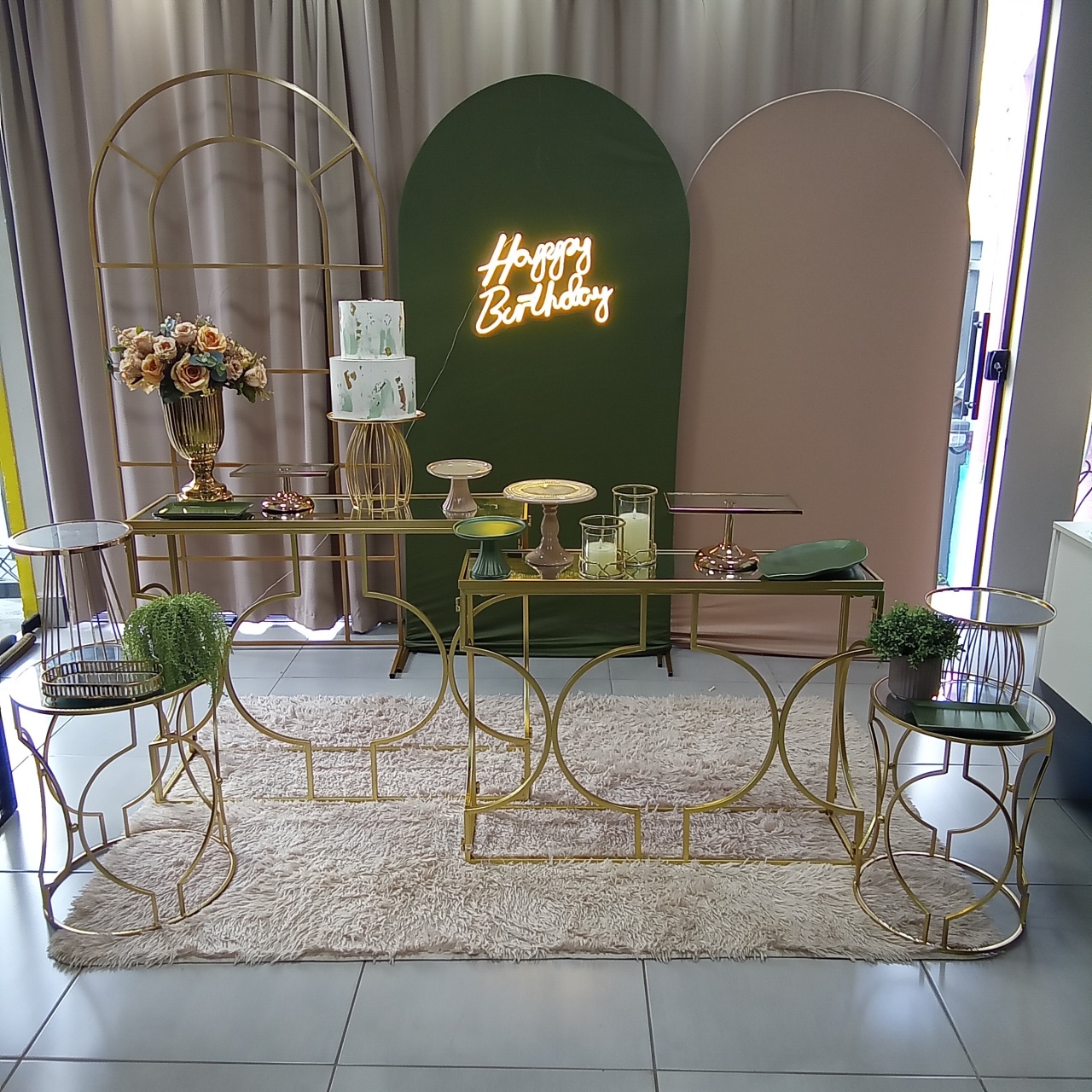 Verde Bege E Veneziana   9 - Cenário Mágico Festa