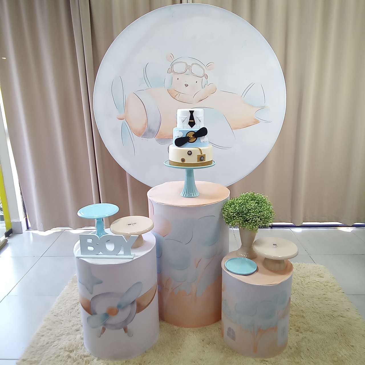 Urso Aviador B 1 - Cenário Mágico Festa