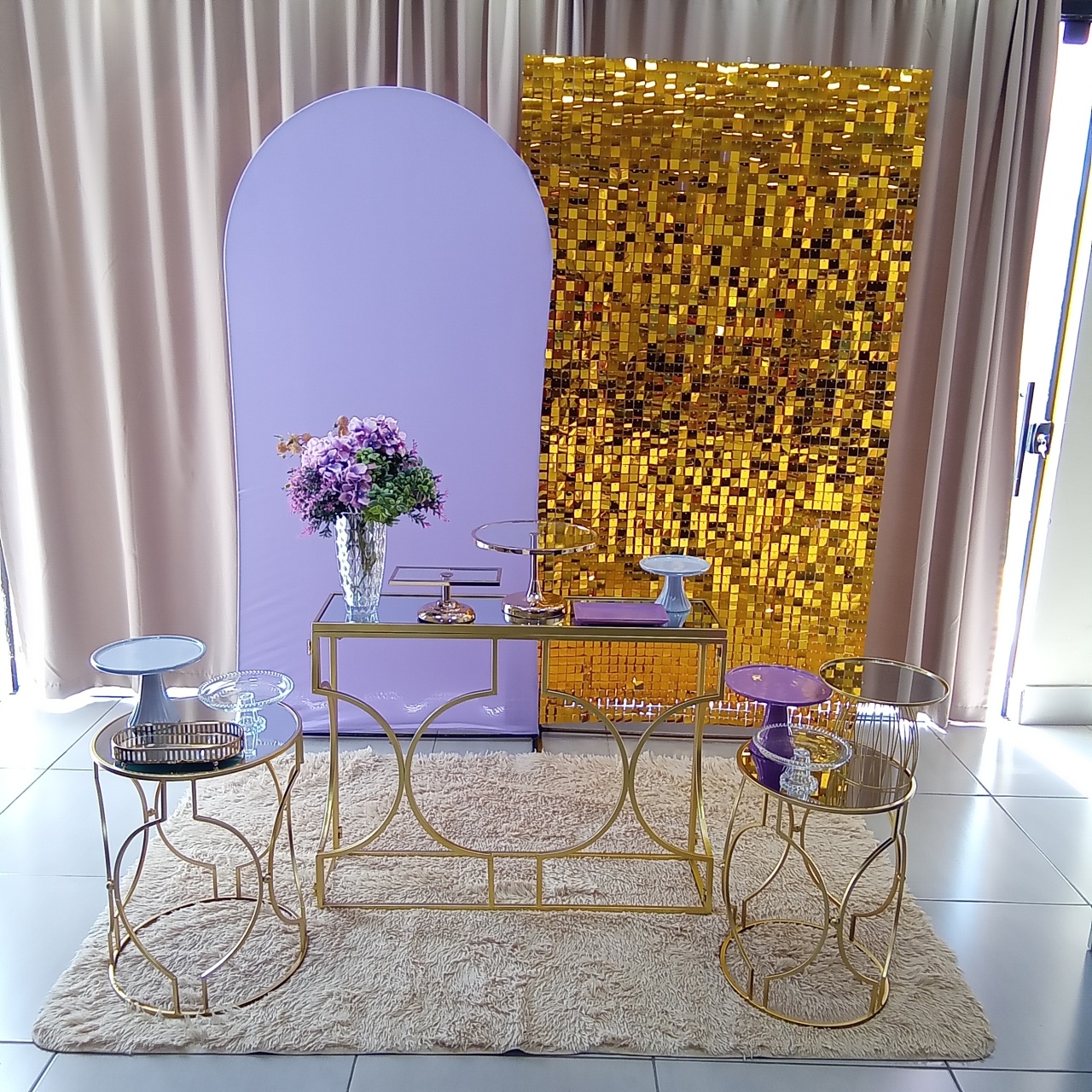 Dourado Com Lavanda 8 - Cenário Mágico Festa