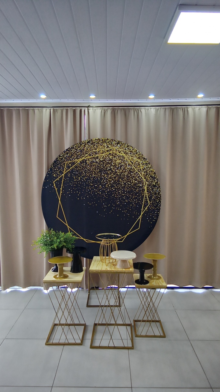Gliter Preto E Dourado 3 - Cenário Mágico Festa