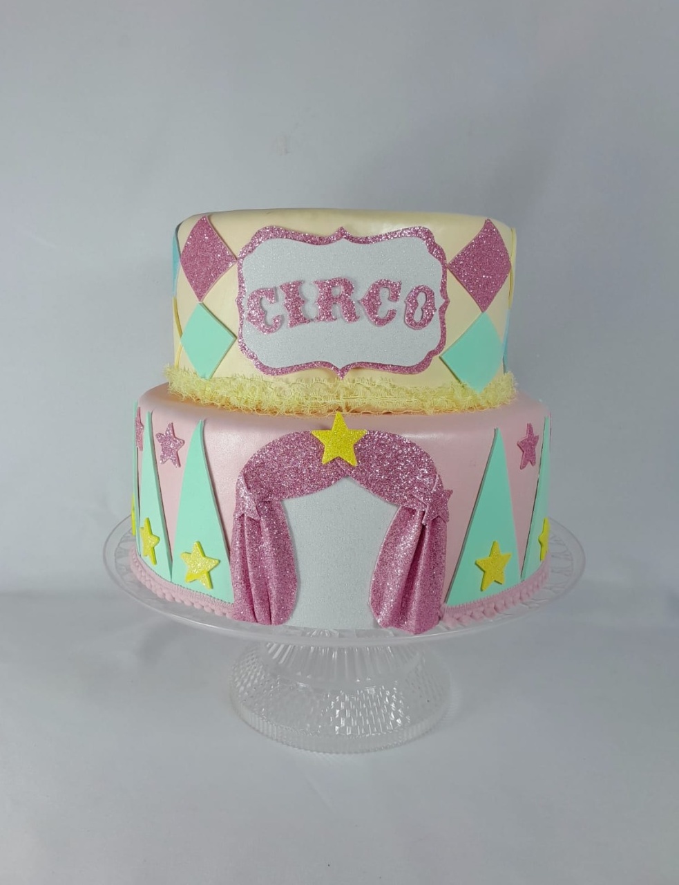 Bolo Fake Circo Rosa - Monte Festa