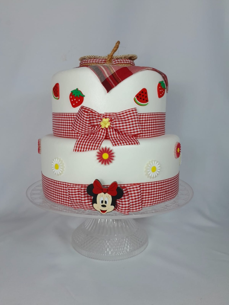 Bolo Fake Piquenique da Minnie - Monte Festa