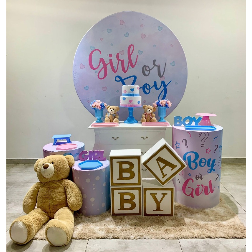 Chá Revelação Rosa E Azul Kit 2 - Creare Decorações 