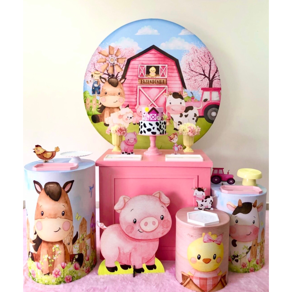 Fazendinha Rosa - Kit 2 - Creare Decorações 