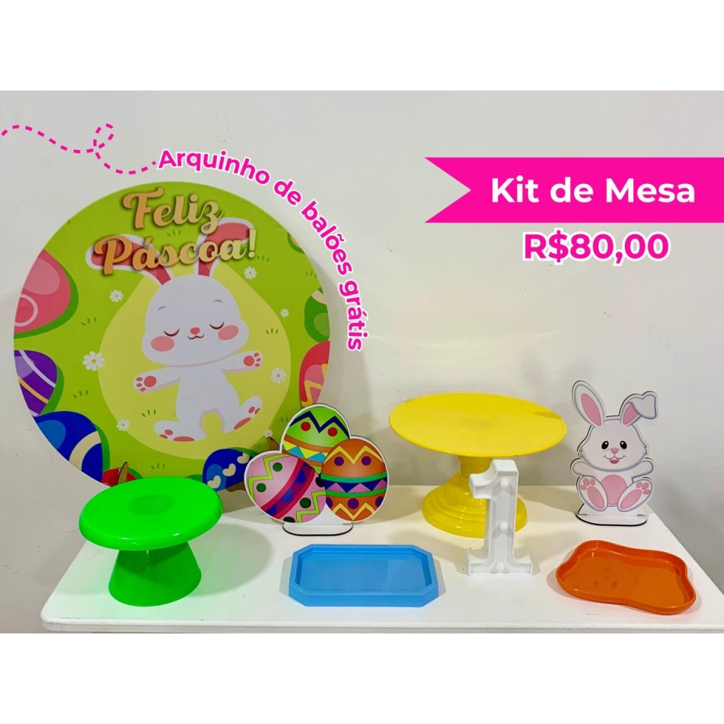 Kit de Mesa Páscoa Verde - Creare Decorações 