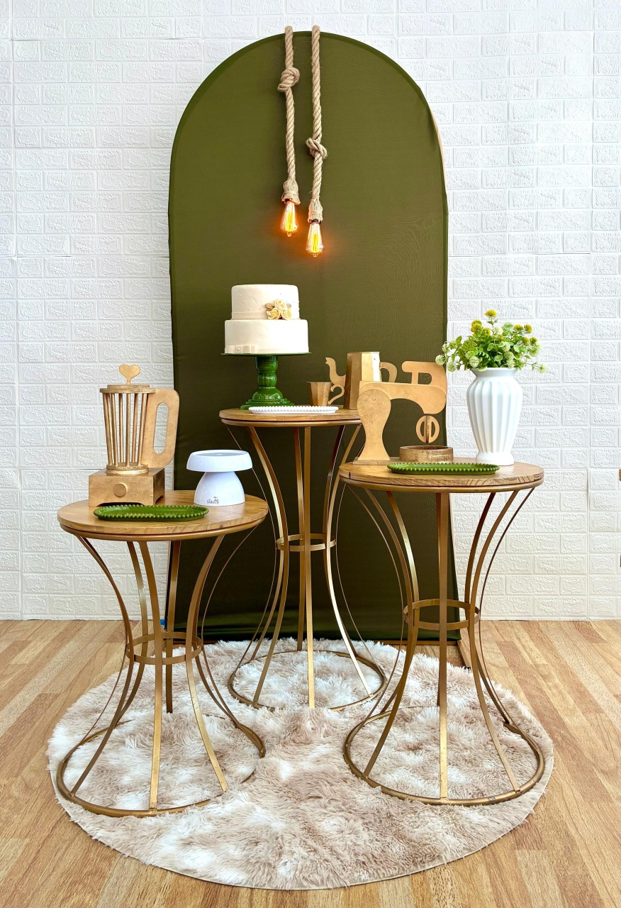 Chá de Casa Nova Clean Verde Oliva Pendente - Composição  - Creare Decorações 