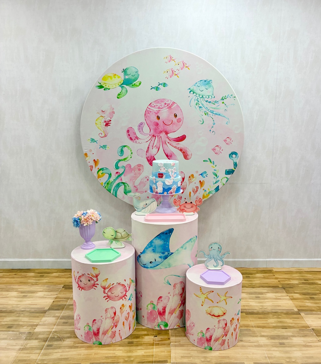 Fundo Do Mar Rosa - Kit 1 - Creare Decorações 