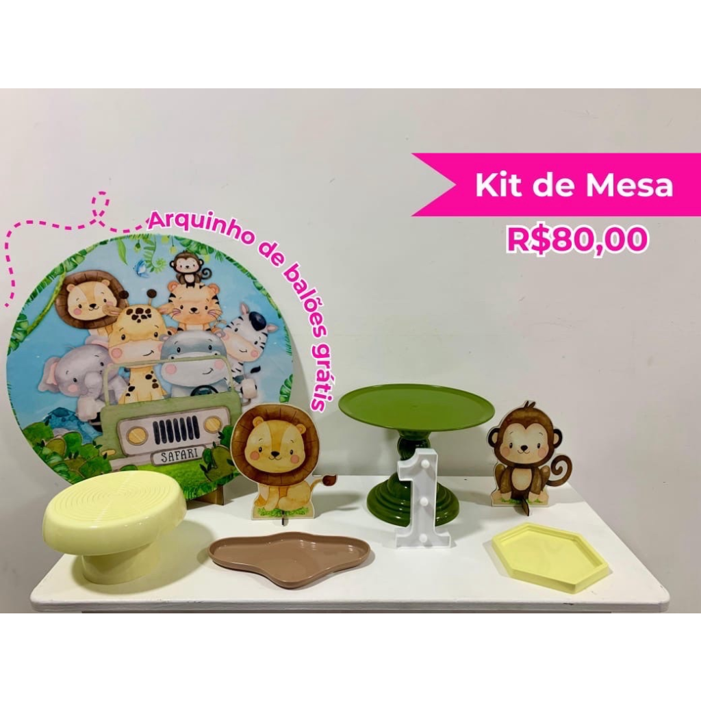 Kit de Mesa Safari - Creare Decorações 
