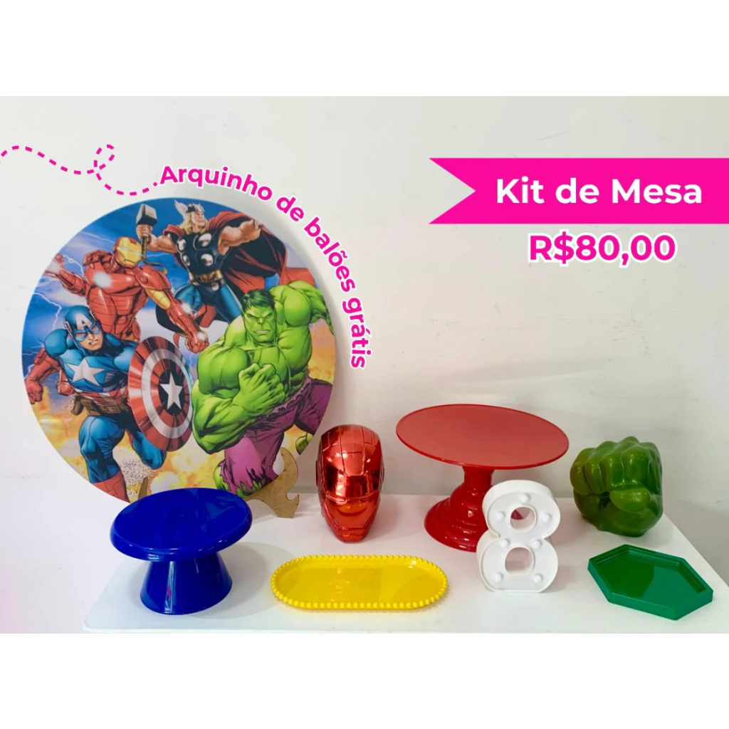 Kit de Mesa Vingadores - Creare Decorações 