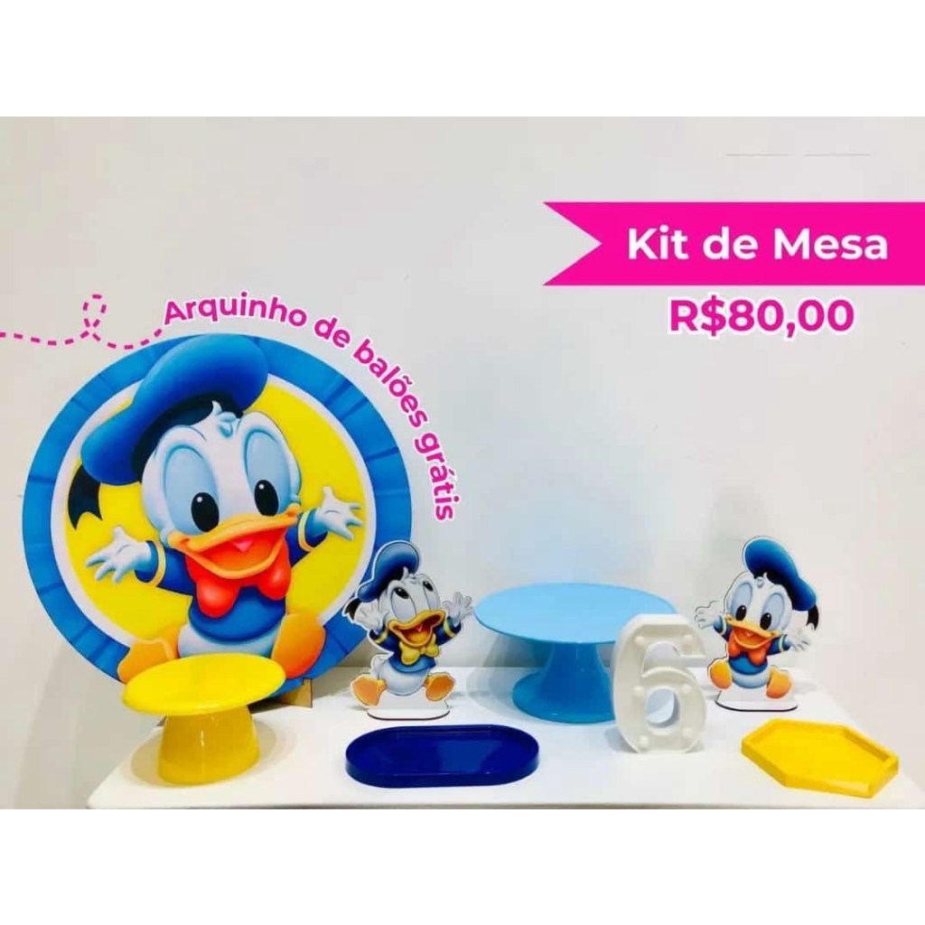 Kit de Mesa Pato Donald Baby - Creare Decorações 