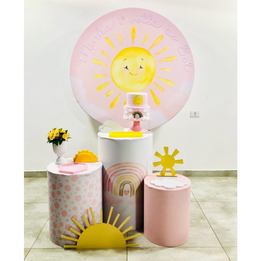 Minha 1º Volta Ao Sol Rosa Kit 1 - Creare Decorações 