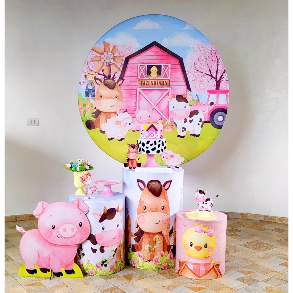 Fazendinha Rosa - Kit 1 - Creare Decorações 