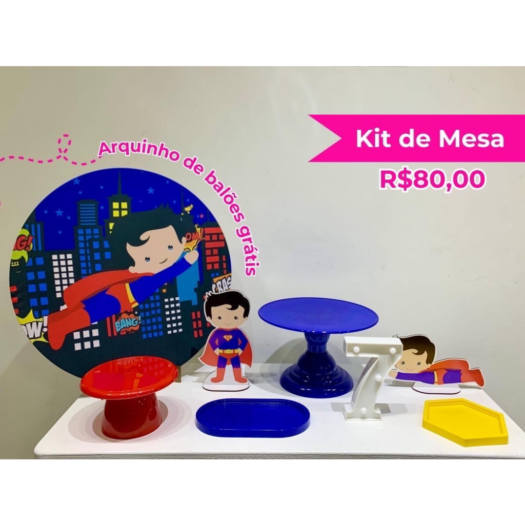 Kit de Mesa Super Homem Baby - Creare Decorações 