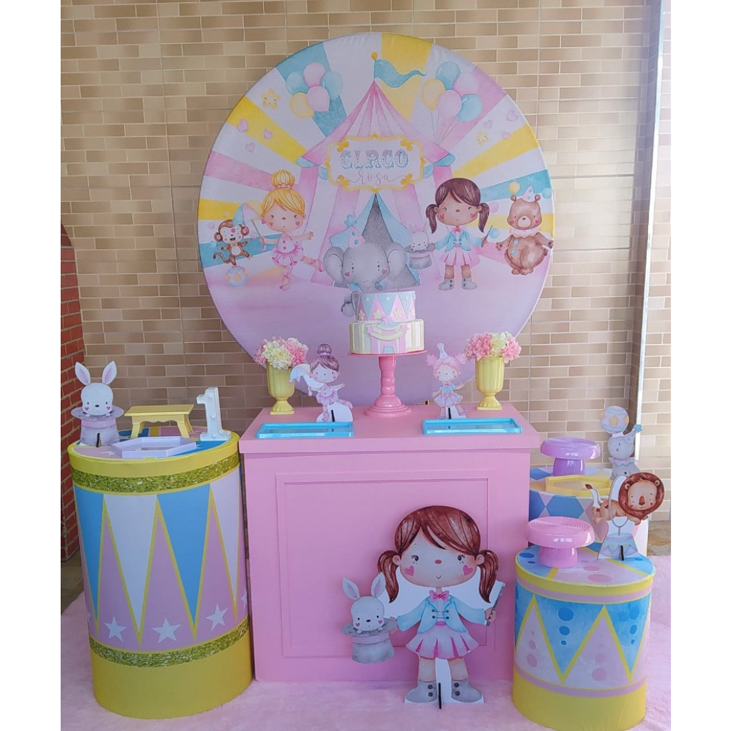 Circo Rosa - Kit 2 - Creare Decorações 