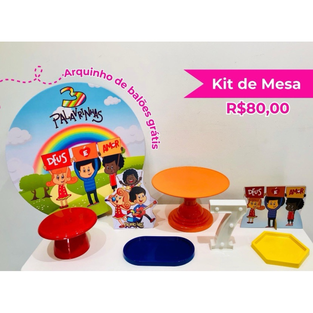 Kit de Mesa 3 Palavrinhas Menino - Creare Decorações 