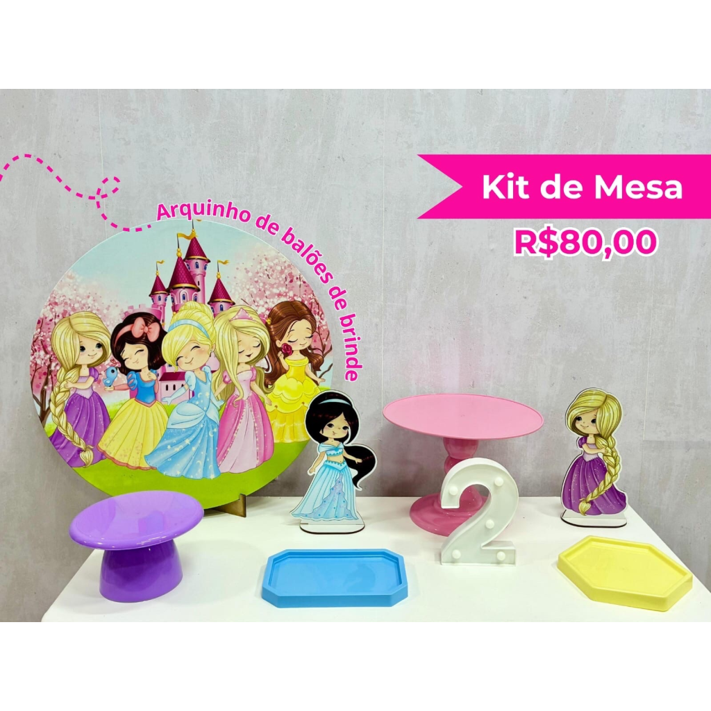Kit de Mesa Princesas Cute - Creare Decorações 